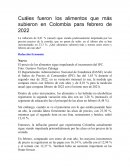 Cuáles fueron los alimentos que más subieron en Colombia para febrero de 2022