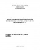 PROYECTO DE INVERSION SOCIAL PARA NUEVOS EMPRENDEDORES: CARPINTERIA “INVERSIONES YAN CARLOS RODRIGUEZ F.C”