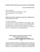 INFORME TÉCNICO DE VIGILANCIA DE LA SALUD DE LOS TRABAJADORES