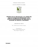 “Análisis de las afectaciones a la calidad del agua en la laguna de Champayán como fuente de abastecimiento de agua para el municipio de Altamira, Tamaulipas”