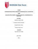 ANÁLISIS CRÍTICO SOBRE LAS DIFICULTADES DE LA ENSEÑANZA DE LA ESCRITURA