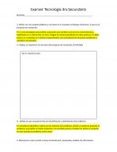 EXAMEN TECNOLOGIA 3ER TRIMESTRE 3RO SECUNDARIA