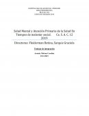 Salud Mental y Atención Primaria de la Salud En Tiempos de malestar social