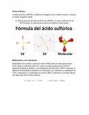 Acido sulfurico. Elaboración y sus reacciones