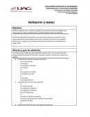 Validación y testeo