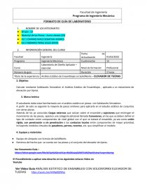 Análisis Estático de Ensamblajes en SolidWorks – ELEVADOR DE TIJERAS. Página 1