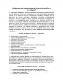 ¿Cuáles son las implicaciones del desarrollo científico y tecnológico?