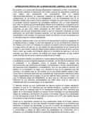 APRECIACIÓN CRÍTICA DE LA NEGOCIACIÓN LABORAL COLECTIVA