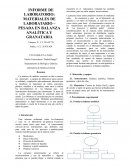 INFORME DE LABORATORIO: MATERIALES DE LABORATORIO – PESADA EN BALANZA ANALÍTICA Y GRANATARIA