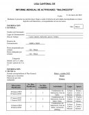 INFORME MENSUAL DE ACTIVIDADES “BALONCESTO”