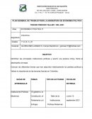 PLAN GENERAL DE TRABAJO PARA LA ASIGNATURA DE ECONOMIA POLITICA