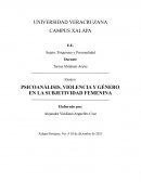 ENSAYO PSICOANÁLISIS, VOLENCIA Y GÉNERO EN LA SUBJETIVIDAD FEMENINA