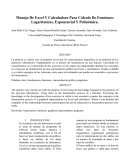 Manejo De Excel Y Calculadora Para Cálculo De Funciones Logarítmicas, Exponencial Y Polinómica