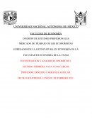 MERCADO DE TRABAJO DE LOS ECONOMISTAS EGRESADOS DE LA LICENCIATURA EN ECONOMÍA DE LA FACULTAD DE ECONOMÍA DE LA UNAM