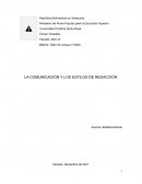 LA COMUNICACIÓN Y LOS ESTILOS DE REDACCIÓN