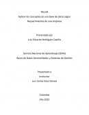 Aplicar los conceptos de una base de datos según Requerimientos de una empresa