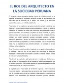 EL ROL DEL ARQUITECTO EN LA SOCIEDAD PERUANA