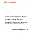 ANÁLISIS DE LAS FUNCIONES Y ACTOS DE LA ADMINISTRACIÓN PÚBLICA