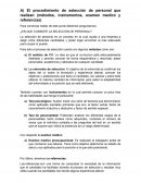 ¿En que consiste la selección de personal?