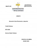 Educación física Recreación y deportes