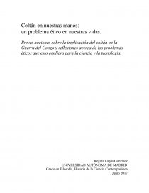 Coltán en nuestras manos: un problema ético en nuestras vidas. Página 1