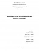 Tercer trayecto proceso de transformación desde la propia práctica pedagógica