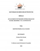 GESTIÓN INTEGRAL DE LA CALIDAD