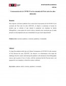 Consecuencias de la COVID 19 en la economía del Perú entre los años 2020-2021