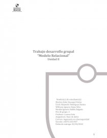 Trabajo desarrollo grupal “Modelo Relacional”. Página 1