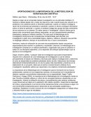 APORTACIONES DE LA IMPORTANCIA DE LA METODOLOGÍA DE INVESTIGACIÓN CIENTÍFICA