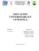 EDUCACION UNIVERSITARIA EN VENEZUELA
