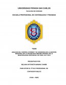 ANÁLISIS DEL CONTROL INTERNO Y SU INCIDENCIA EN LA GESTIÓN MUNICIPAL DE LA OFICINA DE ALMACÉN CENTRAL EN LA MUNICIPALIDAD PROVINCIAL DE PUNO, 2017-2018