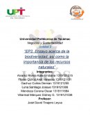 Ensayo acerca de la biodiversidad, asi como la importancia de los recursos naturales