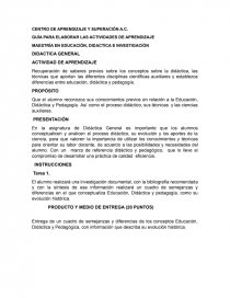 GUÍA PARA ELABORAR LAS ACTIVIDADES DE APRENDIZAJE. Página 1