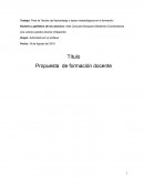 Propuesta de formación docente