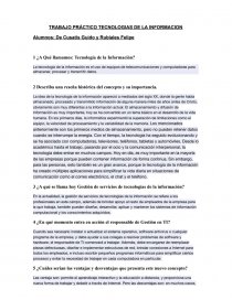 TRABAJO PRÁCTICO TECNOLOGIAS DE LA INFORMACION. Página 1