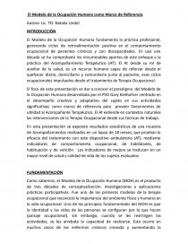 El Modelo de la Ocupación Humana como Marco de Referencia. Página 1