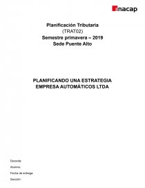 PLANIFICANDO UNA ESTRATEGIA EMPRESA AUTOMÁTICOS LTDA. Página 1