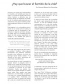¿Hay que buscar el sentido de la vida?