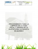 PROCEDIMIENTO LIMPIEZA DE FOSA FECAL EN PLATAFORMA LA GAVIOTA DE BERMEO