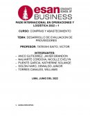 DESARROLLO DE EVALUACION DE PROVEEDORES