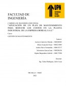 Aplicación de un plan de mantenimiento para reducir los costos en la planta industrial de la empresa Boreal S.A.C