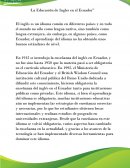 La educación de ingles en el Ecuador