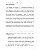 Constitución Política del Perú: ¿reforma constitucional o nueva constitución?