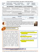 EVALUACIÓN DIAGNÓSTICA DE EDUCACION RELIGIOSA