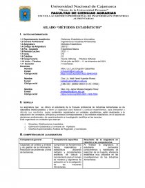 SILABO “MÉTODOS ESTADÍSTICOS”. Página 1