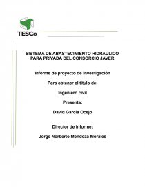 PROYECTO DE ABASTECIMIENTO HIDRAULICO. Página 1