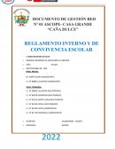 Reglamento Interno y Convivencia Escolar de la Institución Educativa