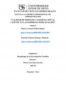 CALIDAD DE SERVICIO Y SATISFACCION AL CLIENTE EN LAS EMPRESAS PERUANAS 2022