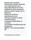 Estudio para recopilar información reciente relevante a la modernización de la seguridad laboral de la UE